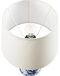 New Beliani Lampada da tavolo CARMEN Porcellana Bianco/Blu Bianco Blu