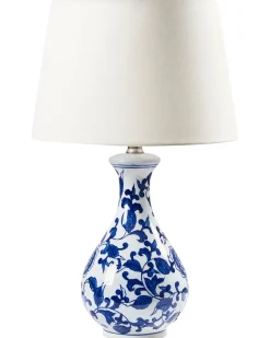 New Beliani Lampada da tavolo CARMEN Porcellana Bianco/Blu Bianco Blu