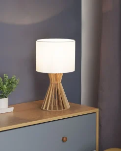 New Beliani Lampada da tavolo CARRION Marrone/Bianco Bianco Marrone