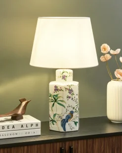 Discount Beliani Lampada da tavolo CAVADO Porcellana Bianco Bianco Blu Giallo Verde