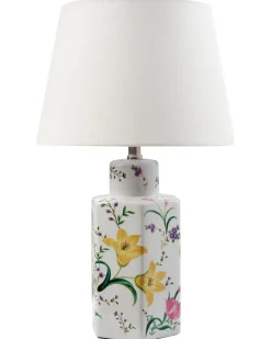 Discount Beliani Lampada da tavolo CAVADO Porcellana Bianco Bianco Blu Giallo Verde
