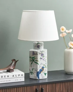 Discount Beliani Lampada da tavolo CAVADO Porcellana Bianco Bianco Blu Giallo Verde