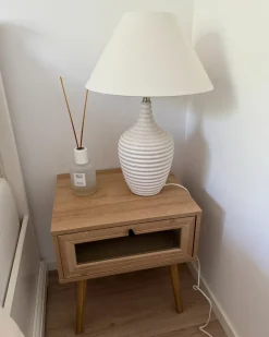 Best Beliani Lampada da tavolo CELESTE Ceramica Beige Beige Bianco