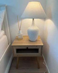 Best Beliani Lampada da tavolo CELESTE Ceramica Beige Beige Bianco
