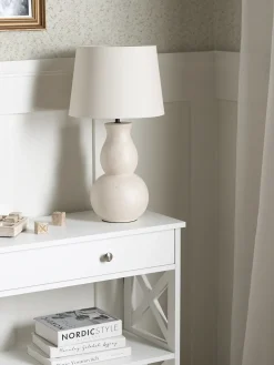 Clearance Beliani Lampada da tavolo CHARGES Ceramica chiaro Beige