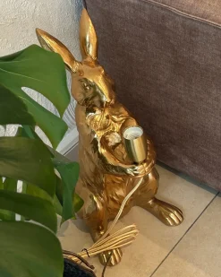 Sale Beliani Lampada da tavolo Coniglio BUGS Oro Ottone Oro