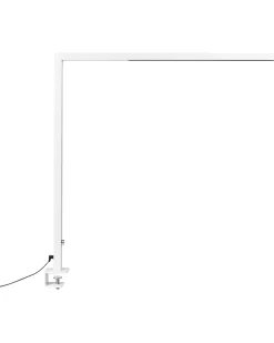 New Beliani Lampada da tavolo con morsetto a LED VOLANS con dimmer Metallo Bianco