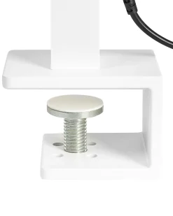 New Beliani Lampada da tavolo con morsetto a LED VOLANS con dimmer Metallo Bianco