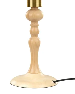 Best Beliani Lampada da tavolo COOKS Legno di quercia Marrone chiaro/Bianco Bianco Marrone Oro