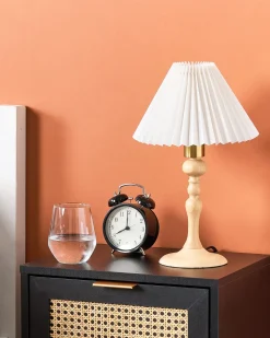 Best Beliani Lampada da tavolo COOKS Legno di quercia Marrone chiaro/Bianco Bianco Marrone Oro