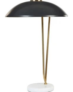 Sale Beliani Lampada da tavolo DANTO Metallo Nero Bianco Nero Oro