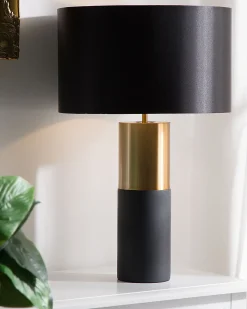 Online Beliani Lampada da tavolo DARLING Metallo Nero Grigio Oro Nero