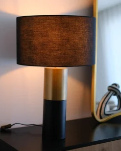 Online Beliani Lampada da tavolo DARLING Metallo Nero Grigio Oro Nero