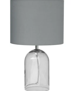 Clearance Beliani Lampada da tavolo DEVOLL Vetro Grigio Trasparente Grigio
