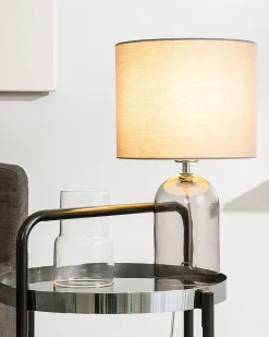 Clearance Beliani Lampada da tavolo DEVOLL Vetro Grigio Trasparente Grigio
