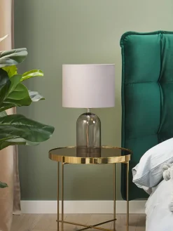 Clearance Beliani Lampada da tavolo DEVOLL Vetro Grigio Trasparente Grigio