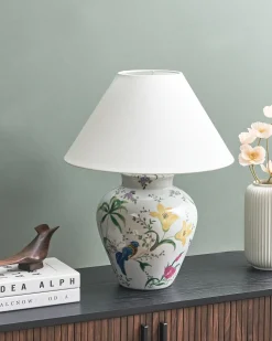 Clearance Beliani Lampada da tavolo DIOGO Porcellana Bianco Bianco Blu Giallo Rosa Verde