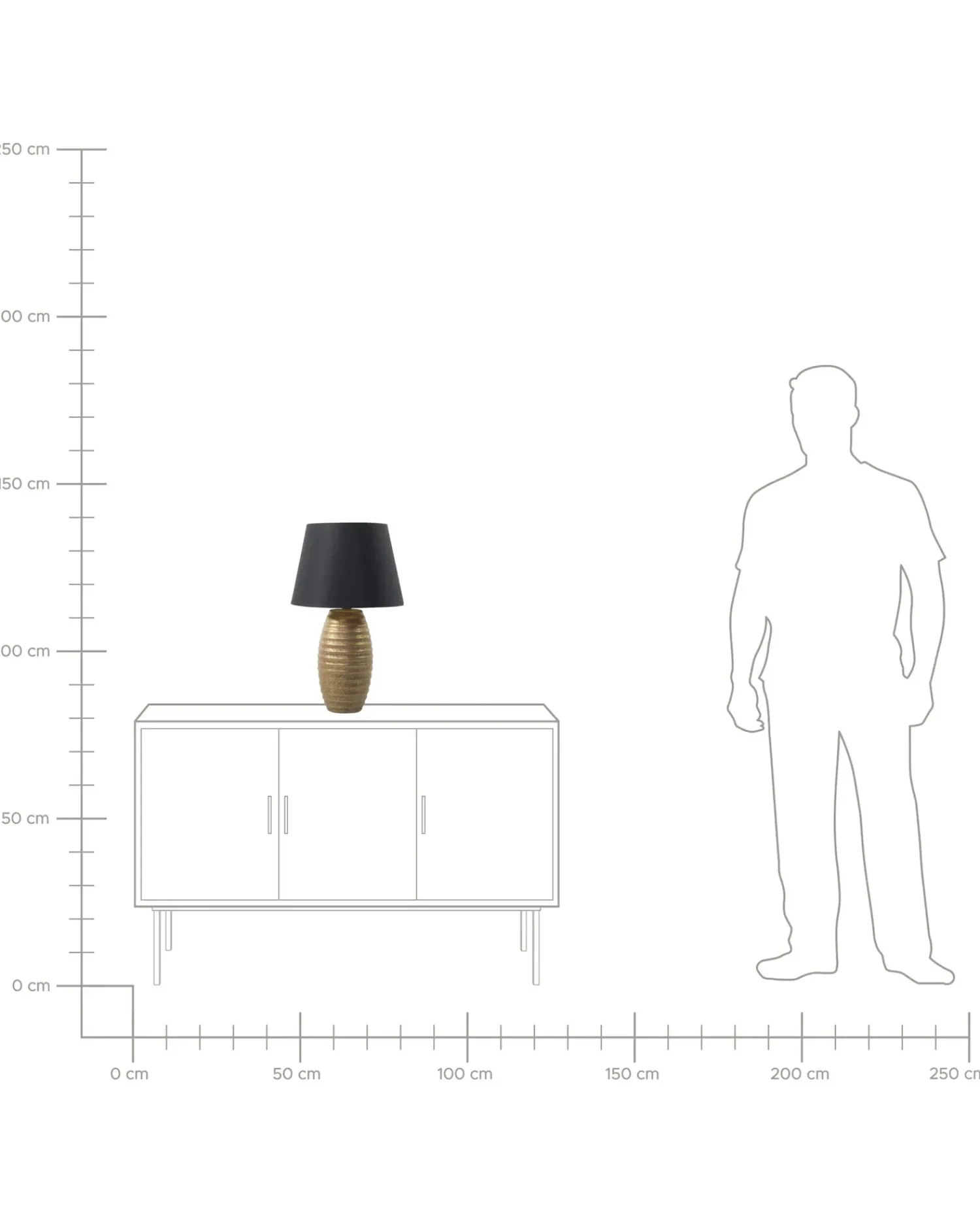 New Beliani Lampada da tavolo EBRO Porcellana Oro Nero Oro