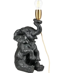 Beliani Lampada da tavolo Elefante FORTUNA Nero Nero Ottone