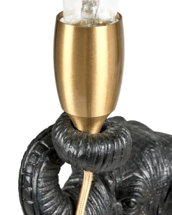 Beliani Lampada da tavolo Elefante FORTUNA Nero Nero Ottone