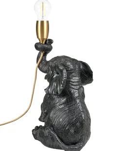 Beliani Lampada da tavolo Elefante FORTUNA Nero Nero Ottone