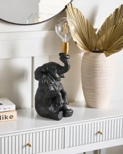 Beliani Lampada da tavolo Elefante FORTUNA Nero Nero Ottone