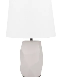 Hot Beliani Lampada da tavolo ELIA Ceramica Rosa pastello Bianco Rosa