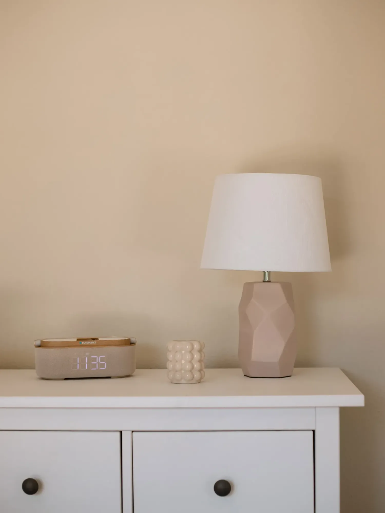 Hot Beliani Lampada da tavolo ELIA Ceramica Rosa pastello Bianco Rosa