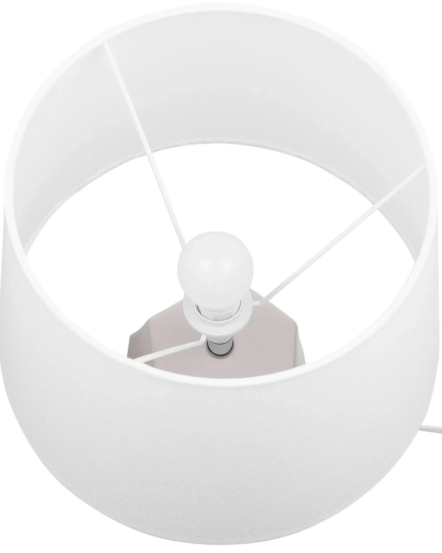 Hot Beliani Lampada da tavolo ELIA Ceramica Rosa pastello Bianco Rosa