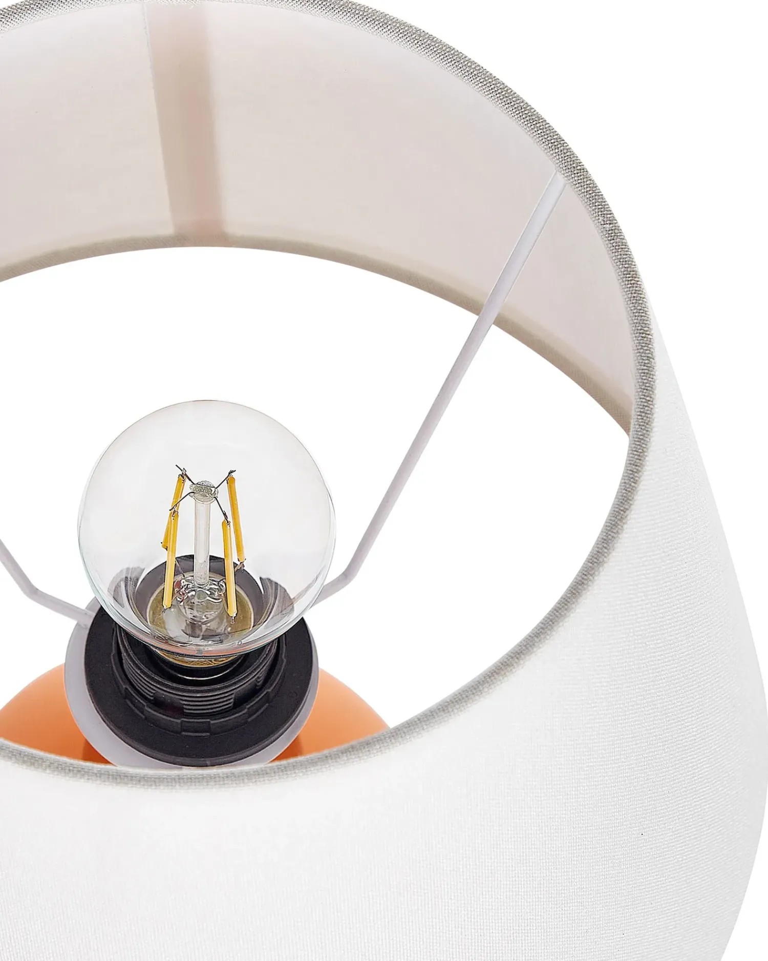 Online Beliani Lampada da tavolo FABILOS Ceramica Arancione Bianco Arancione