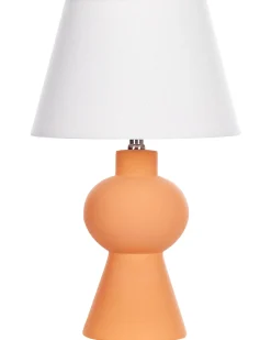 Online Beliani Lampada da tavolo FABILOS Ceramica Arancione Bianco Arancione