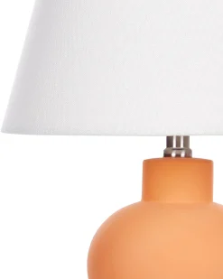 Online Beliani Lampada da tavolo FABILOS Ceramica Arancione Bianco Arancione