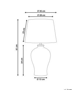 Outlet Beliani Lampada da tavolo FEBROS Porcellana Bianco Bianco Giallo Rosa Verde
