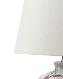 Outlet Beliani Lampada da tavolo FEBROS Porcellana Bianco Bianco Giallo Rosa Verde