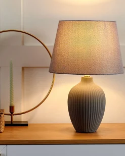 Online Beliani Lampada da tavolo FERGUS Ceramica Grigio