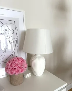 Best Beliani Lampada da tavolo FERGUS Ceramica Bianco