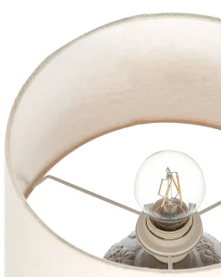 Hot Beliani Lampada da tavolo FERREY Ceramica Grigio Beige Grigio