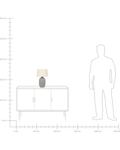 Hot Beliani Lampada da tavolo FERREY Ceramica Grigio Beige Grigio