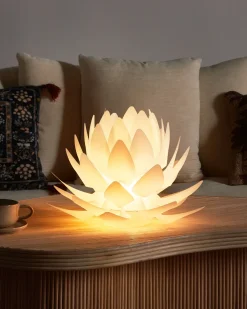 New Beliani Lampada da tavolo Fiore MUSONE Bianco