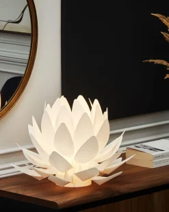 New Beliani Lampada da tavolo Fiore MUSONE Bianco