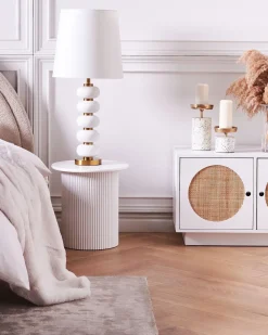 Discount Beliani Lampada da tavolo FRIO Metallo Bianco Bianco Oro