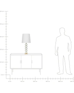 Discount Beliani Lampada da tavolo FRIO Metallo Bianco Bianco Oro