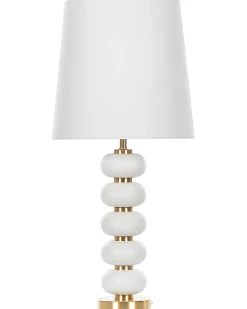 Discount Beliani Lampada da tavolo FRIO Metallo Bianco Bianco Oro