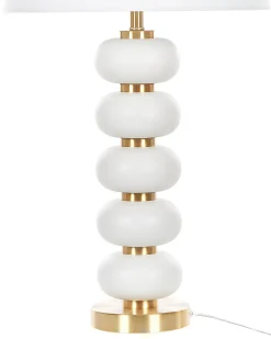 Discount Beliani Lampada da tavolo FRIO Metallo Bianco Bianco Oro