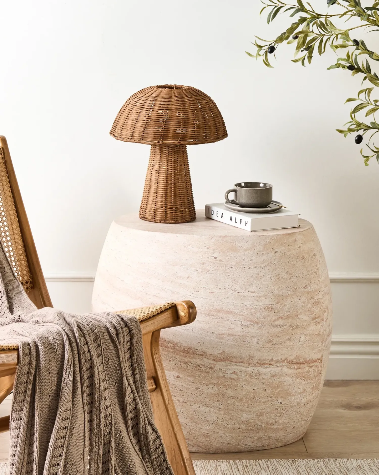 Outlet Beliani Fungo ALERO Rattan Naturale