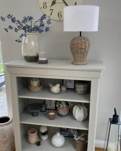 Clearance Beliani Lampada da tavolo FURELOS Rattan Naturale Bianco Naturale