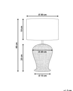 Clearance Beliani Lampada da tavolo FURELOS Rattan Naturale Bianco Naturale