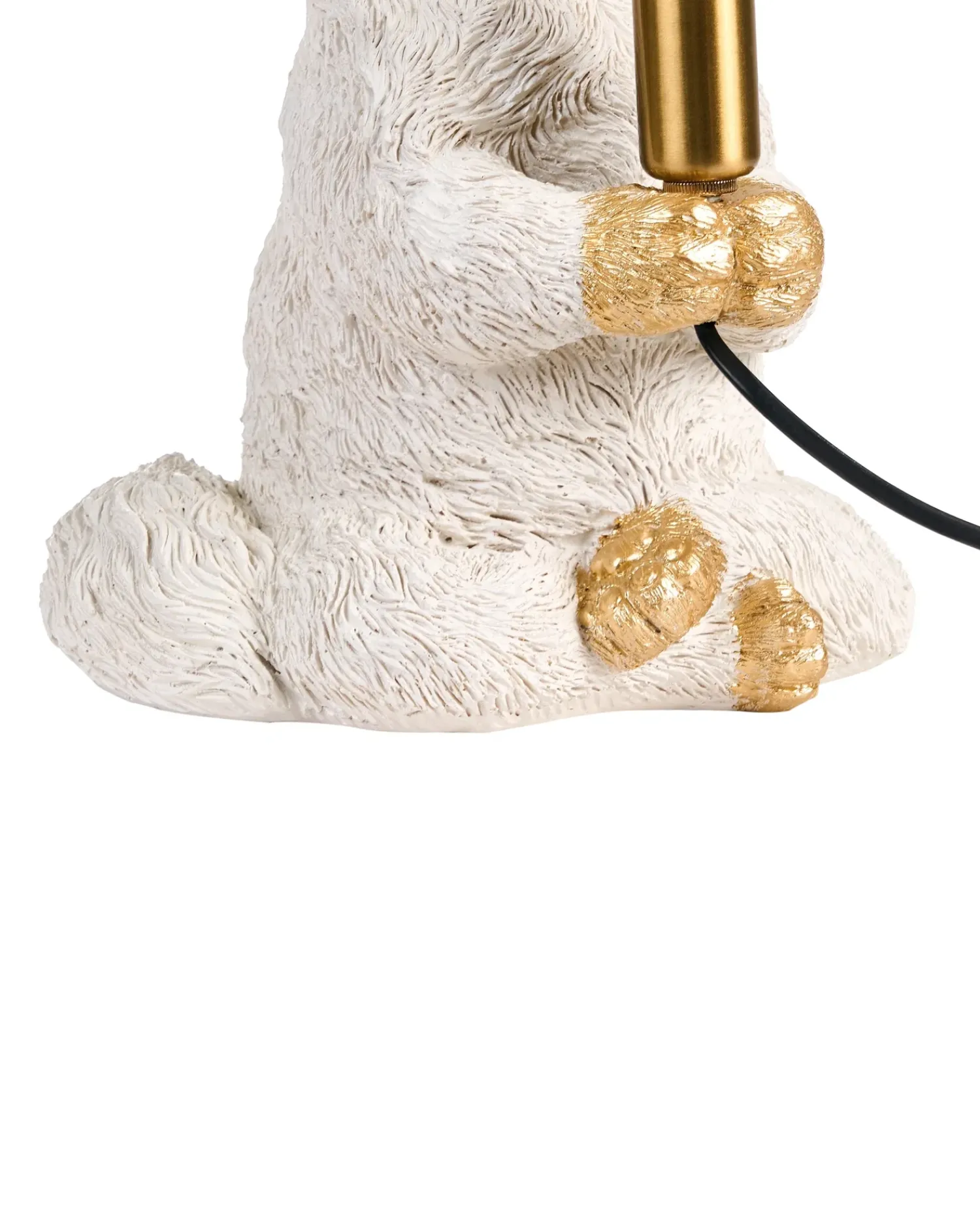 Clearance Beliani Lampada da tavolo Gatto YOKO Bianco Bianco Ottone
