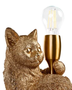 Outlet Beliani Lampada da tavolo Gatto ZIPPY Oro Oro Ottone