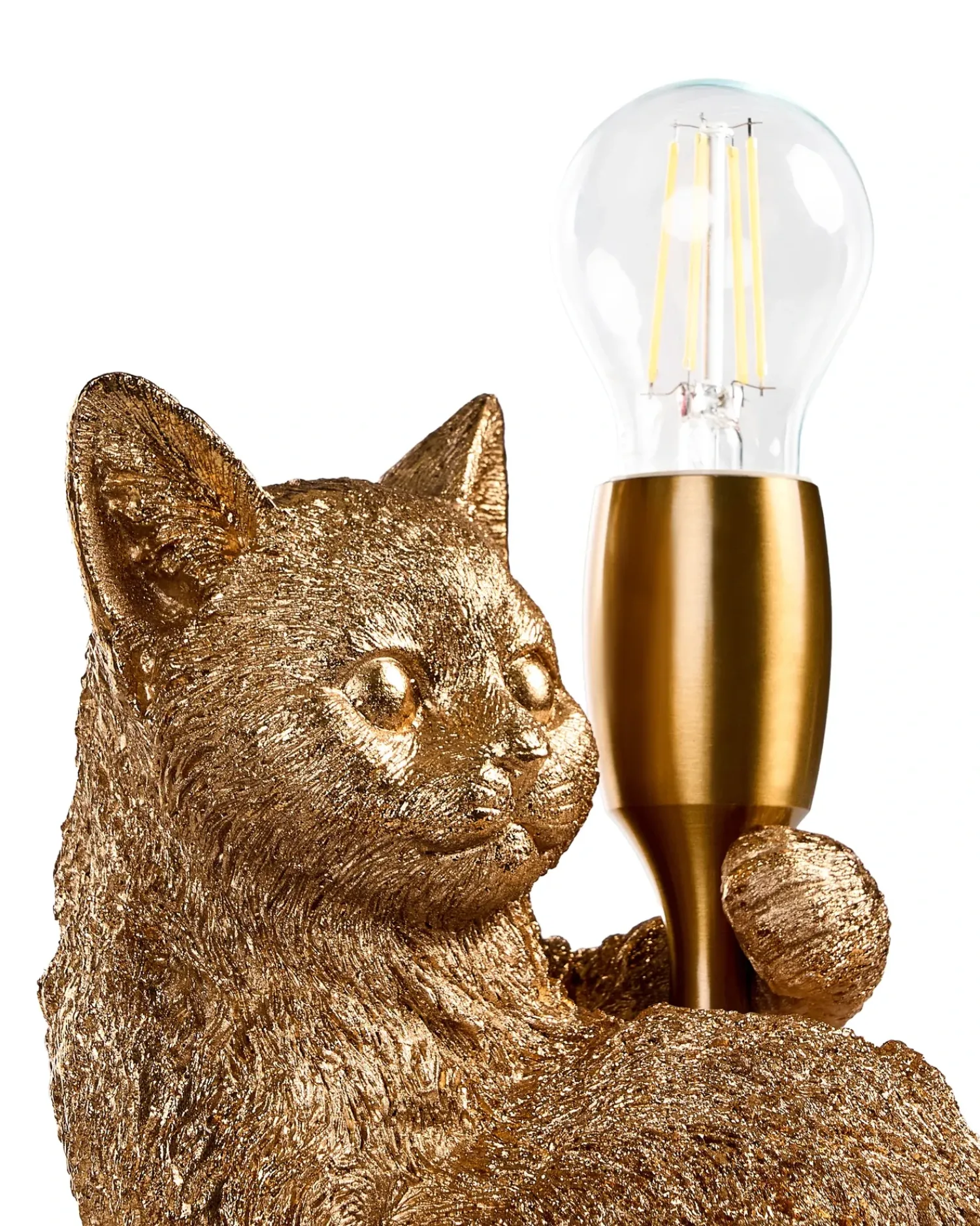 Outlet Beliani Lampada da tavolo Gatto ZIPPY Oro Oro Ottone